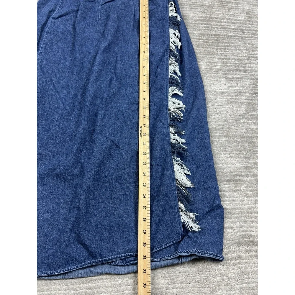 Vintage City Girl Sport Skirt Womens 14 Blue Denim Dark Wash Long USA‎